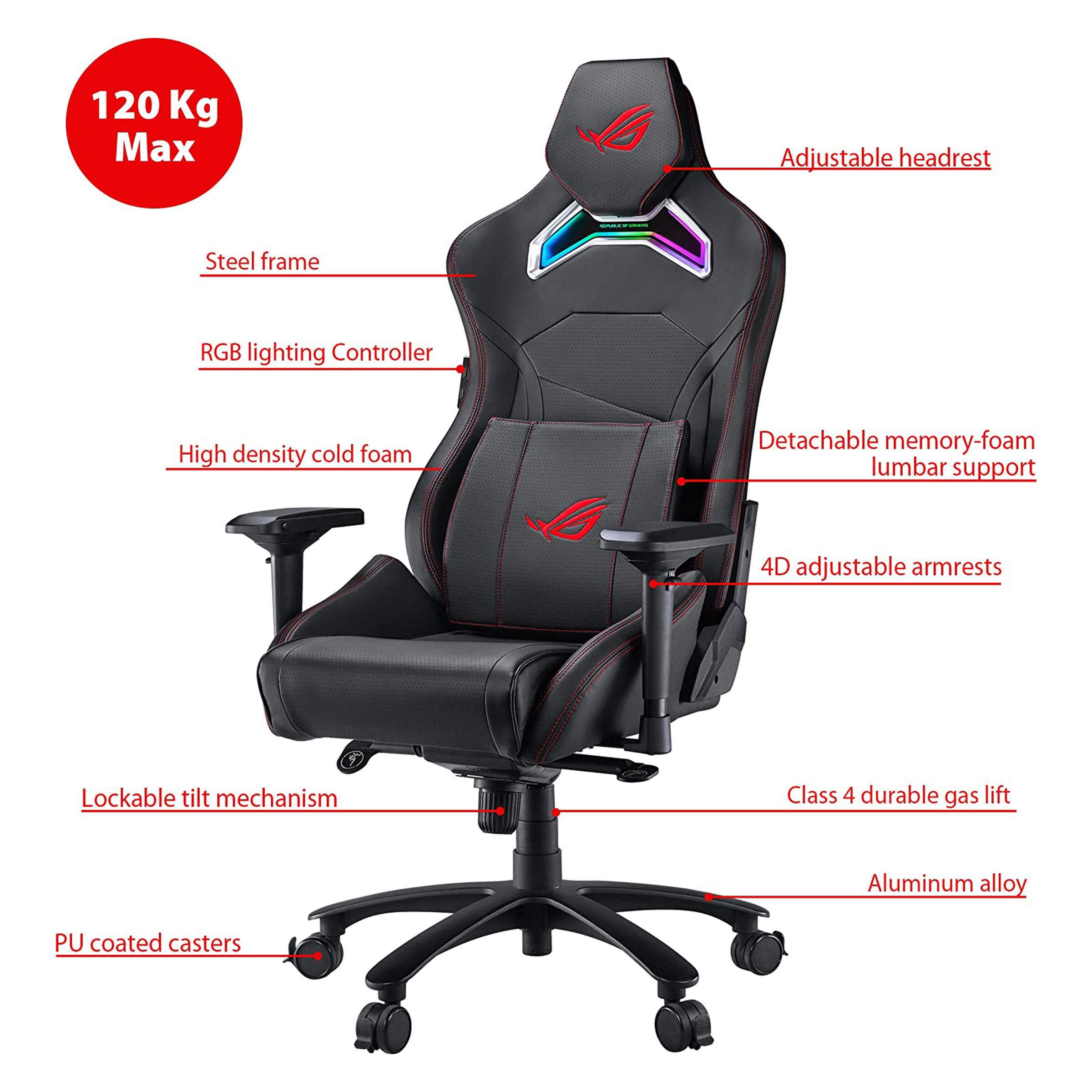 Buy ASUS ROG Chariot Core Gaming Chair (AURA RGB, SL300, Black